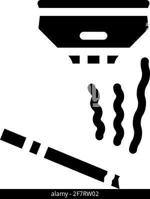 smoking sensor glyph icon vector illustration black Stock Vector