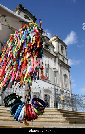 salvador, bahia / brazil - august 21, 2007: ribbons are seen next to Senhor do Bonfim church in the city of Salvador.      *** Local Caption *** Stock Photo