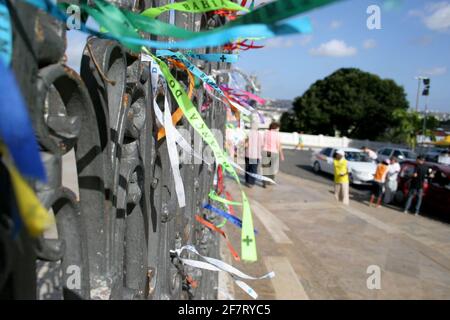 salvador, bahia / brazil - august 21, 2007: ribbons are seen next to Senhor do Bonfim church in the city of Salvador.      *** Local Caption *** Stock Photo