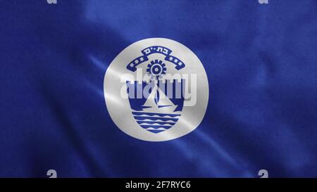 Bat Yam flag, city of Israel. 3d illustration Stock Photo