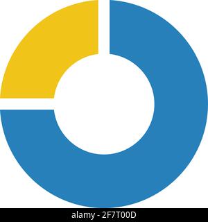 Pie chart icon vector graph diagram symbol for big data analytics reports and statistics information in a flat color illustration Stock Vector