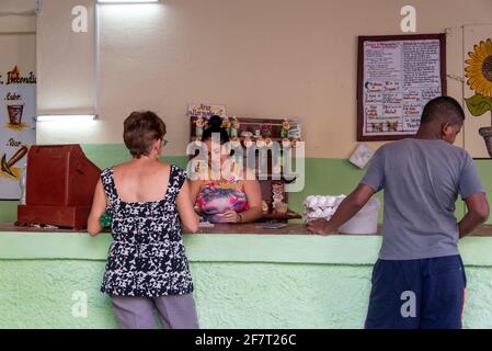 Ration book store architecture building, Cuba Stock Photo