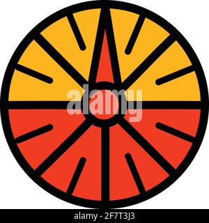 sundial color simple style vector time icon Stock Vector