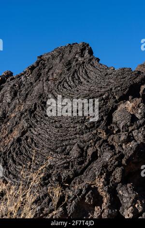Pahoehoe lava looks like twisted rope in the Valley of FIres Recreation ...