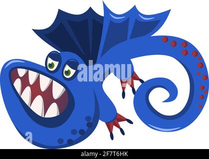 Vector cartoon cute dragon. monster Dinosaur. vector illustration Stock Vector