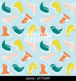abstract pattern of colored spots and white outlines, summer colors vector illustration Stock Vector