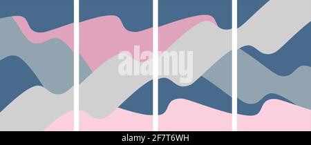 Set of vector abstract backgrounds minimalism style, templates for social media stories, invitations, banners, pastel colors Stock Vector