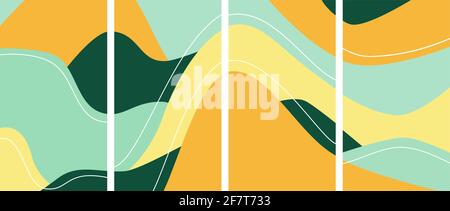 Set of vector abstract backgrounds minimalism style, templates for social media stories, invitations, banners, bright colors Stock Vector