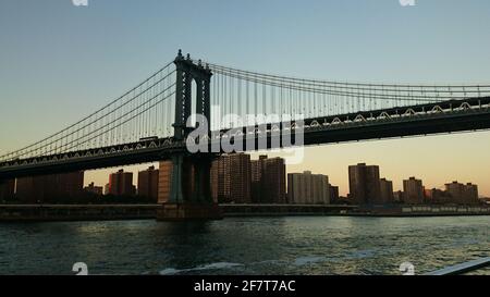 Beautiful view on one of bridges in Manhattan. New York.