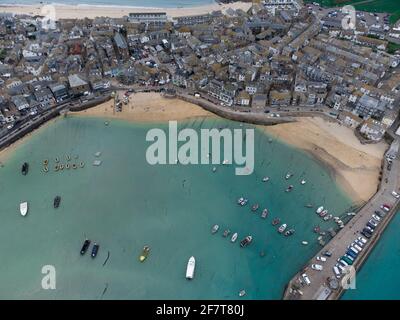 St ives harbour cornwall England uk home to the G7 in 2021 Carbis bay Stock Photo