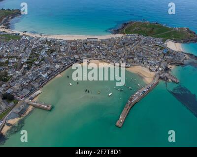 St ives harbour cornwall England uk home to the G7 in 2021 Carbis bay Stock Photo