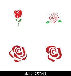 Beautiful Contour Logo with Rose Flower for Boutique or Beauty Salon or Flowers CompanyRose Vector Logo Illustration. The logo simple, minimal easy to Stock Vector