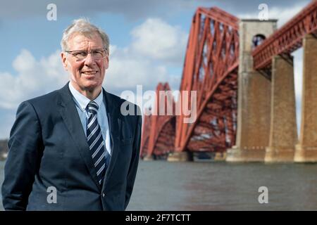 South Queensferry, Scotland, UK. 9th Apr, 2021. PICTURED: Kenny MacAskill MP, Alba Party Lead Candidate for Lothian region. Kenny was formerly anScottish National Party (SNP) MP but switched to the new Alba Party. Kenny was the Justice Minister within the Scottish Government when Alex Salmond was First Minister. Credit: Colin Fisher/Alamy Live News Stock Photo