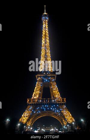The Eiffel Tower at night. Paris, France Stock Photo