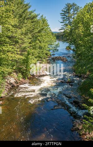 Eau Claire Gorge and waterfalls Calvin Ontario Canada in summer Stock Photo