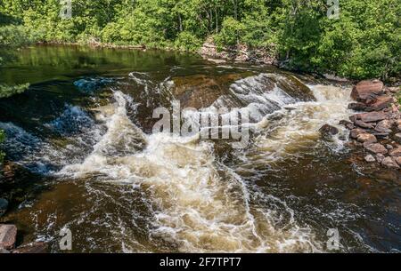 Eau Claire Gorge and waterfalls Calvin Ontario Canada in summer Stock Photo