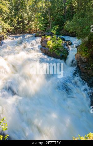 Eau Claire Gorge and waterfalls Calvin Ontario Canada in summer Stock Photo