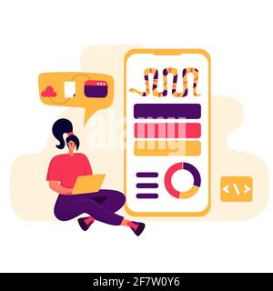 Python code language sign. Programming coding and developing concept. Software development. Programming language Stock Vector