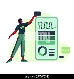 Python code language sign. Programming coding and developing concept. Software development. Programming language Stock Vector