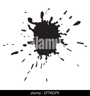 Black ink paint spots. Drops texture isolated on white background. Vector illustration. Stock Vector