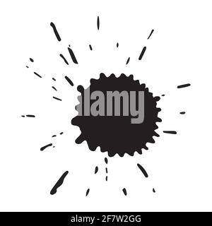 Black ink paint spots. Drops texture isolated on white background. Vector illustration. Stock Vector