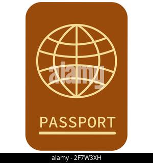 Passport vector element. Flat design style modern vector illustration icons of travel by plane. Stock Vector