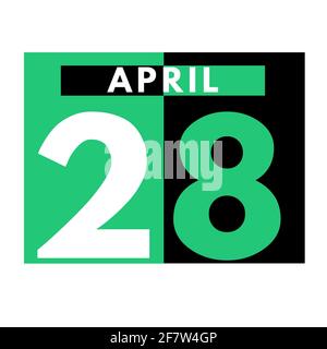 April 28 . Flat daily calendar icon .date ,day, month .calendar for the month of April Stock Photo