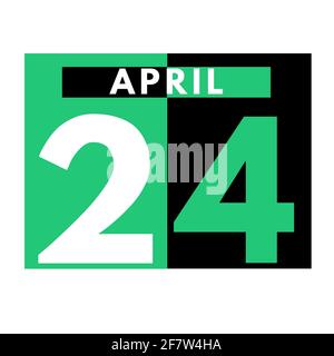 April 24 . Flat daily calendar icon .date ,day, month .calendar for the month of April Stock Photo