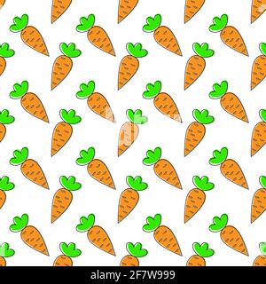Carrot. Seamless pattern for texture, textiles, packaging, and simple backgrounds. Flat style. Stock Vector
