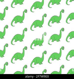 Dinosaur, a cartoon character. Seamless pattern for texture, textiles, packaging, and simple backgrounds. Flat style. Stock Vector