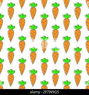 Carrot. Seamless pattern for texture, textiles, packaging, and simple backgrounds. Flat style. Stock Vector