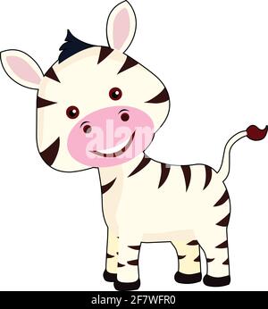 Cute cartoon zebra vector illustration Stock Vector