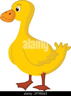 Duck cartoon illustration vector isolated on white background Stock Vector
