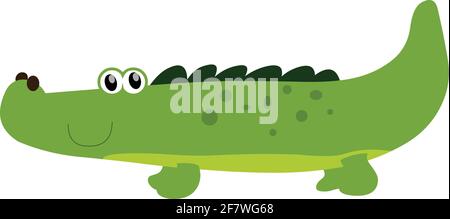 Crocodile cartoon vector illustration isolated on white background Stock Vector