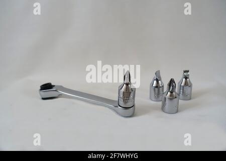 objects on white surface Stock Photo