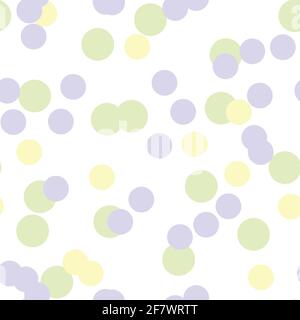 Multicolored circles on a light background. Seamless endless pattern pattern of circles in yellow, purple, green color Stock Vector