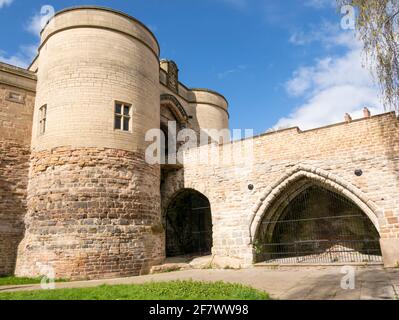 Nottingham castle exterior gate house,bridge and undercroft walls Nottingham Nottinghamshire east midlands England UK GB Europe Stock Photo