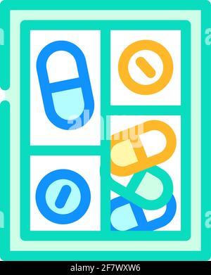pillbox container icon color illustration Stock Vector Image & Art - Alamy