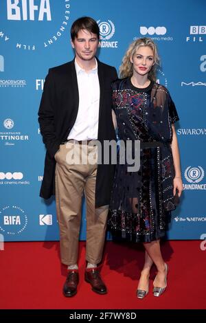 LONDON, UNITED KINGDOM - Dec 02, 2018: Josh Hartnett and Tamsin Egerton attend the 21st British Independent Film Awards at Old Billingsgate on Decembe Stock Photo