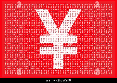 Background of Digital Renminbi or yuan currency with one and zero binary code digit. Chinese Cryptocurrency electronic money and digital banking. Vect Stock Vector