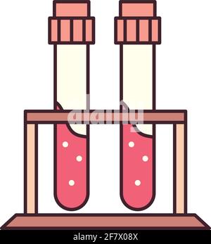 chemistry test tubes on rack isolated Stock Vector