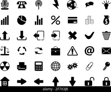Collection of different icons for using in web design Stock Vector