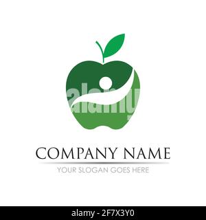 Apple vector illustration design icon logo template Stock Vector