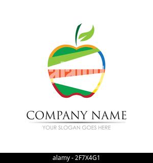 Apple vector illustration design icon logo template Stock Vector