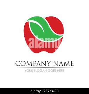 Apple vector illustration design icon logo template Stock Vector