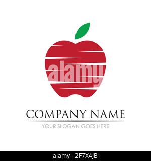 Apple vector illustration design icon logo template Stock Vector
