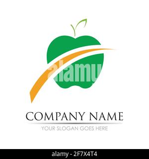 Apple vector illustration design icon logo template Stock Vector