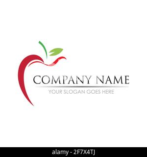 Apple vector illustration design icon logo template Stock Vector