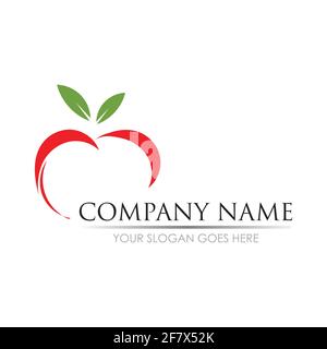 Apple vector illustration design icon logo template Stock Vector
