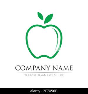 Apple vector illustration design icon logo template Stock Vector